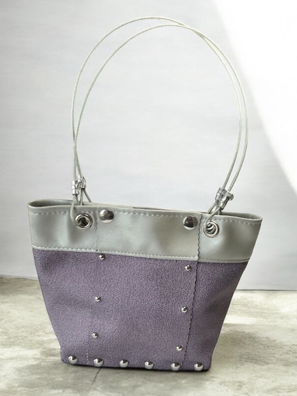 HARDWARE BY RENEE - GREY & LAVENDER MEDIUM RUNWAY BAG